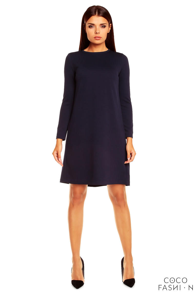 dark blue shift dress