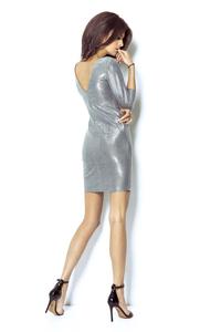 Silver Party Dress with Cut out Back