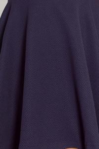 Dark Blue Asymetrical Light Pleats Coctail Dress