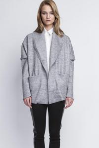 Grey Elegant Oversized Office Style Cardigan