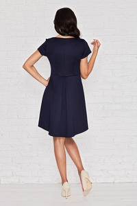 Dark Blue Morning Break Low Front Hem Dress