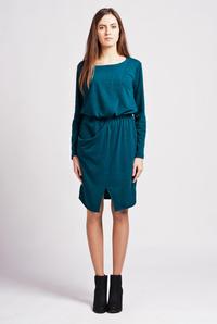 Green Street Style Mini Casual Dress with Pocket