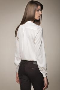 White Blouse with Chest Zipped Pockets