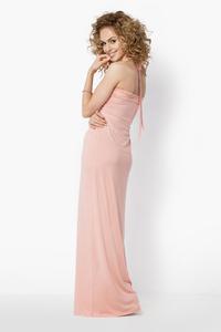 Salmon Maxi Long Halterneck Dress