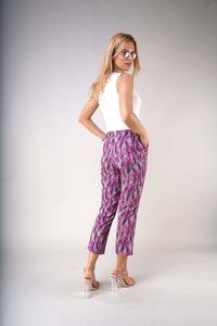 7/8 material trousers with straight legs - Lavender