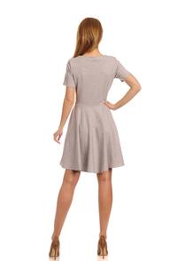 Light Grey Fake Chest Pockets Princess Style Dress