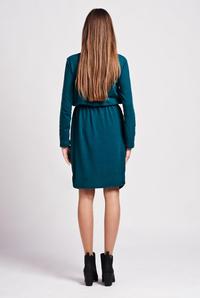 Green Street Style Mini Casual Dress with Pocket