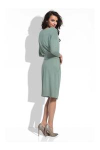 Olive Green Casual Dress with Slim Waist